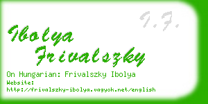 ibolya frivalszky business card
